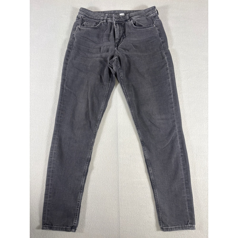 H&M Divided‎ Womens Skinny Jeans Charcoal Gray Denim Size 8 Stretch Mid Rise
